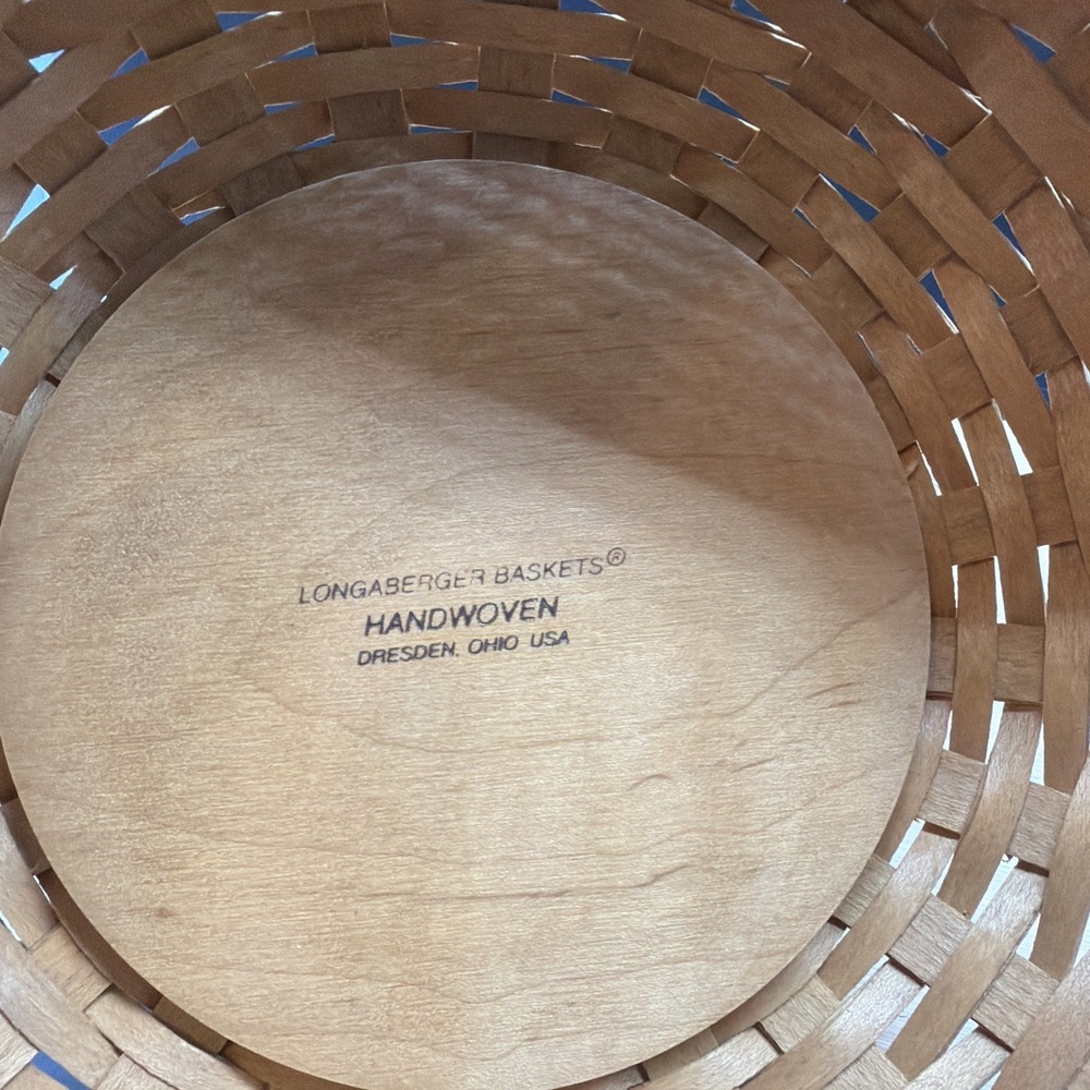 Longaberger 2002 Bowl Basket 9"Basket, 8" Hard Bowl - Picture 5 of 11